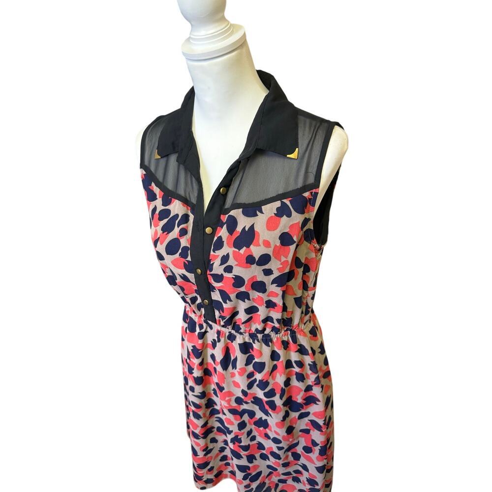 indulge sleeveless abstract design summer dress womens large